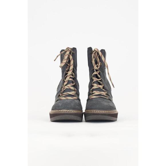 See By Chloe Navy And Brown Wedge Suede Boot - Picture 2 of 6